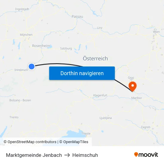 Marktgemeinde Jenbach to Heimschuh map