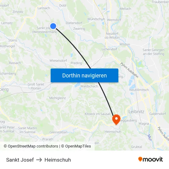 Sankt Josef to Heimschuh map