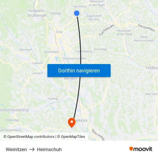 Weinitzen to Heimschuh map