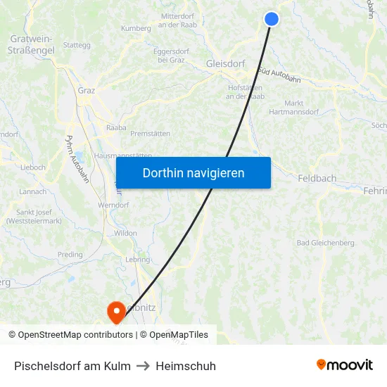 Pischelsdorf am Kulm to Heimschuh map