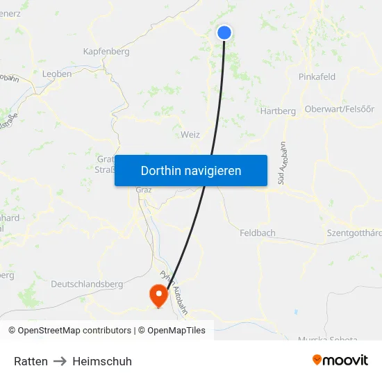 Ratten to Heimschuh map