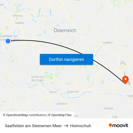 Saalfelden am Steinernen Meer to Heimschuh map