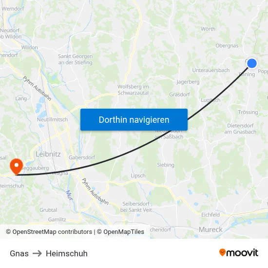 Gnas to Heimschuh map