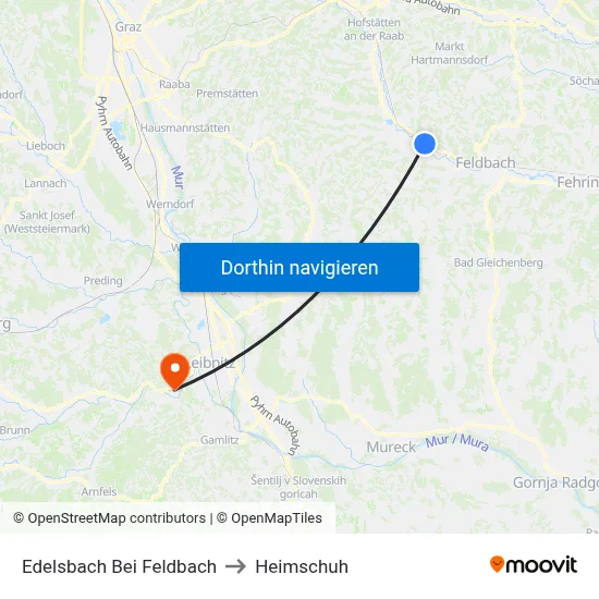 Edelsbach Bei Feldbach to Heimschuh map