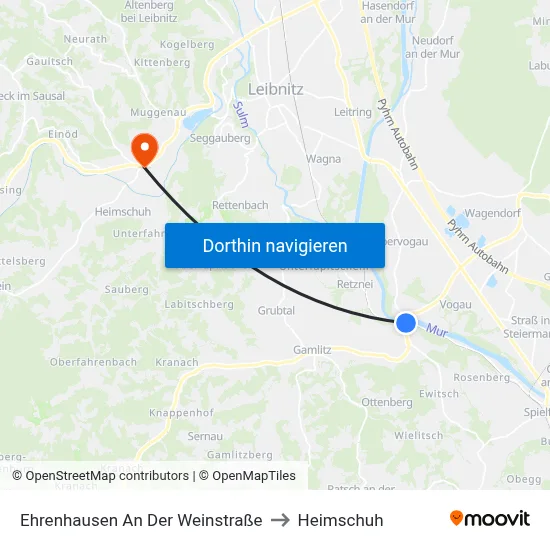 Ehrenhausen An Der Weinstraße to Heimschuh map