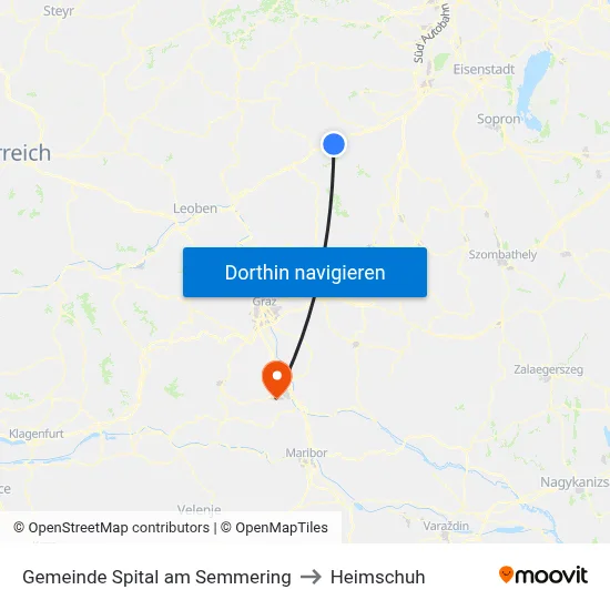 Gemeinde Spital am Semmering to Heimschuh map