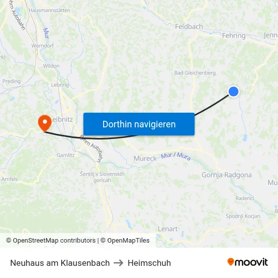 Neuhaus am Klausenbach to Heimschuh map