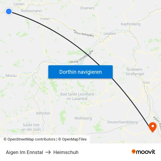 Aigen Im Ennstal to Heimschuh map