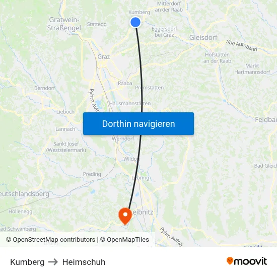 Kumberg to Heimschuh map