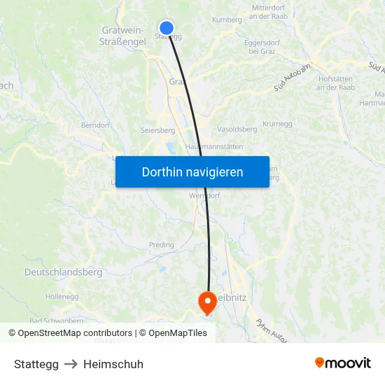 Stattegg to Heimschuh map
