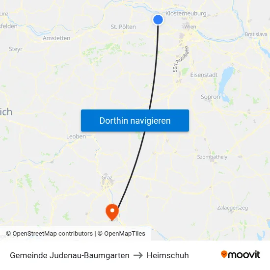 Gemeinde Judenau-Baumgarten to Heimschuh map