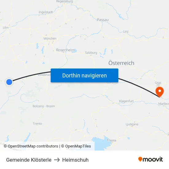 Gemeinde Klösterle to Heimschuh map