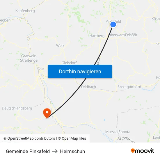 Gemeinde Pinkafeld to Heimschuh map