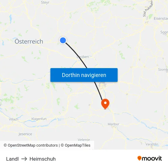 Landl to Heimschuh map