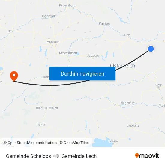 Gemeinde Scheibbs to Gemeinde Lech map