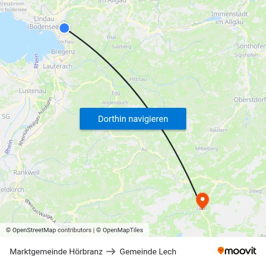 Marktgemeinde Hörbranz to Gemeinde Lech map