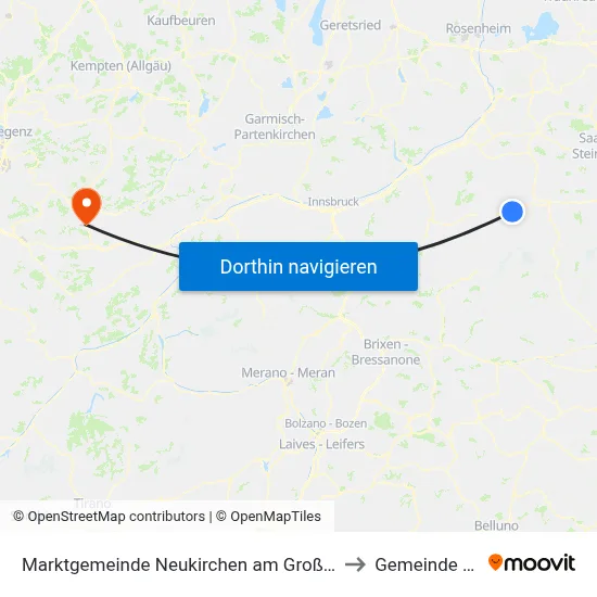 Marktgemeinde Neukirchen am Großvenediger to Gemeinde Lech map