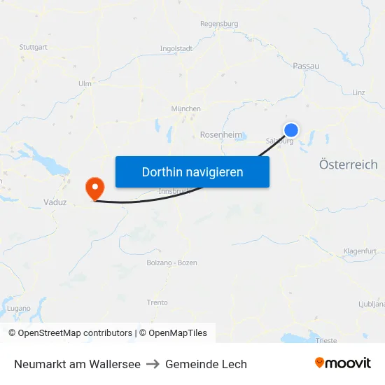 Neumarkt am Wallersee to Gemeinde Lech map