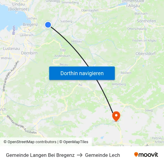 Gemeinde Langen Bei Bregenz to Gemeinde Lech map