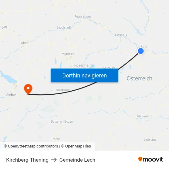 Kirchberg-Thening to Gemeinde Lech map