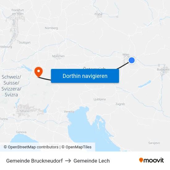 Gemeinde Bruckneudorf to Gemeinde Lech map