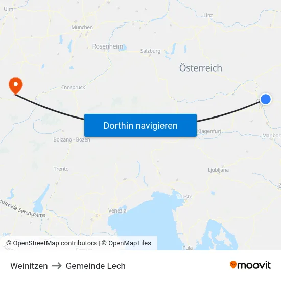 Weinitzen to Gemeinde Lech map