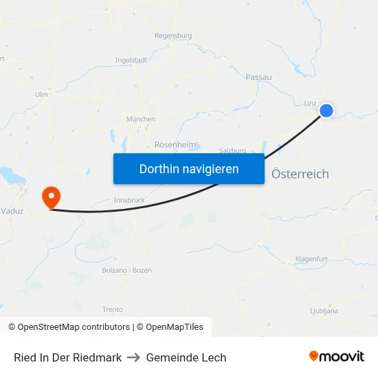 Ried In Der Riedmark to Gemeinde Lech map