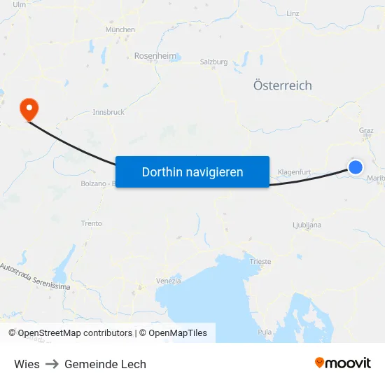 Wies to Gemeinde Lech map