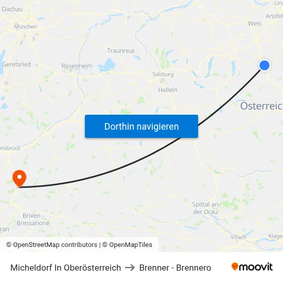 Micheldorf In Oberösterreich to Brenner - Brennero map