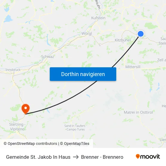 Gemeinde St. Jakob In Haus to Brenner - Brennero map