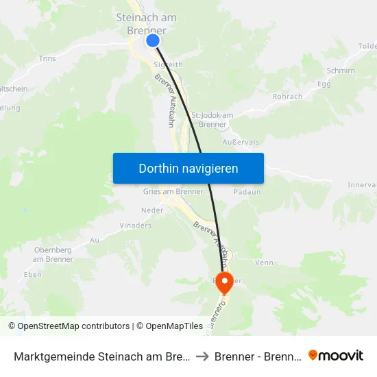 Marktgemeinde Steinach am Brenner to Brenner - Brennero map