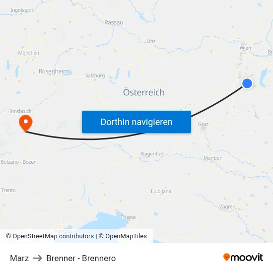 Marz to Brenner - Brennero map