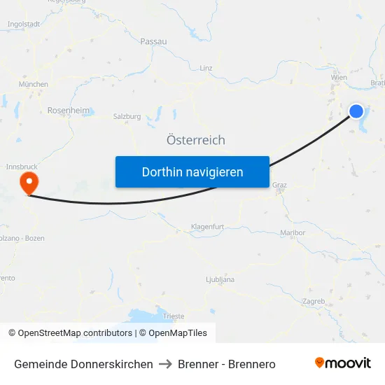 Gemeinde Donnerskirchen to Brenner - Brennero map