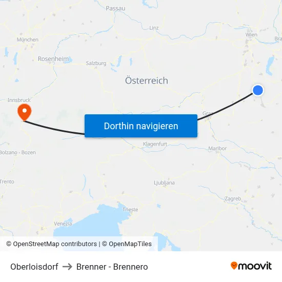 Oberloisdorf to Brenner - Brennero map