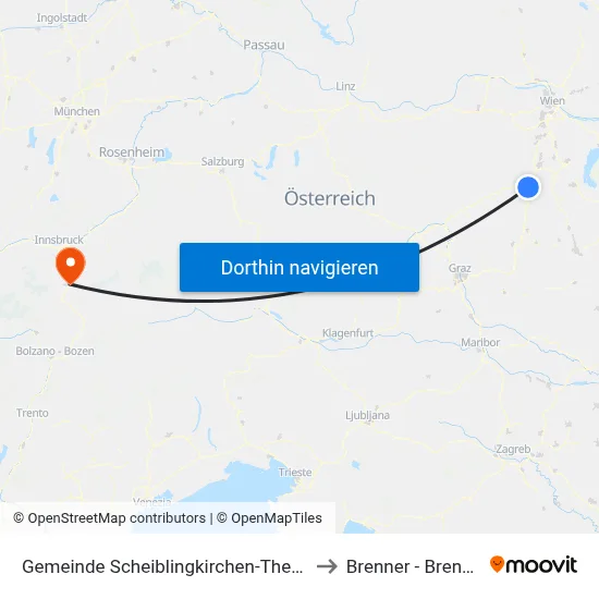 Gemeinde Scheiblingkirchen-Thernberg to Brenner - Brennero map