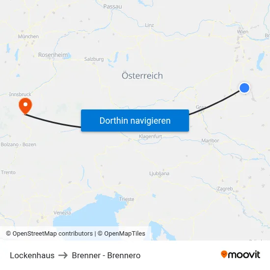 Lockenhaus to Brenner - Brennero map