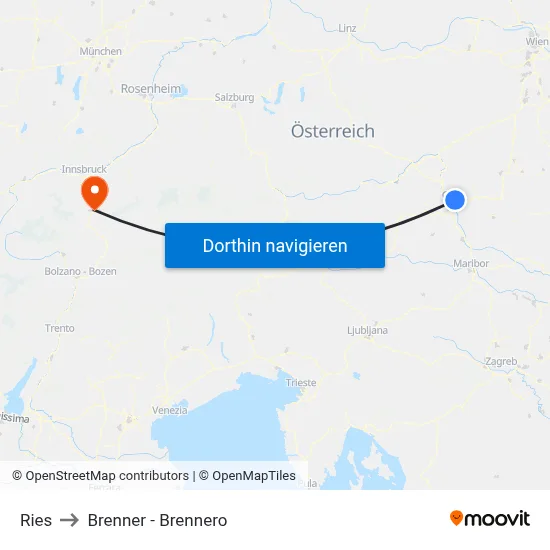 Ries to Brenner - Brennero map