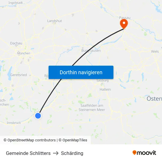 Gemeinde Schlitters to Schärding map