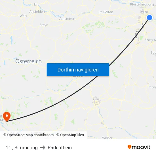 11., Simmering to Radenthein map
