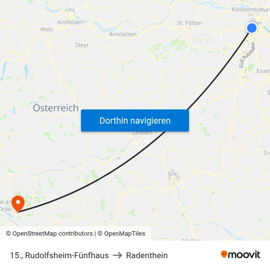 15., Rudolfsheim-Fünfhaus to Radenthein map