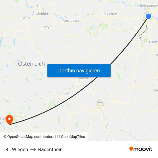 4., Wieden to Radenthein map