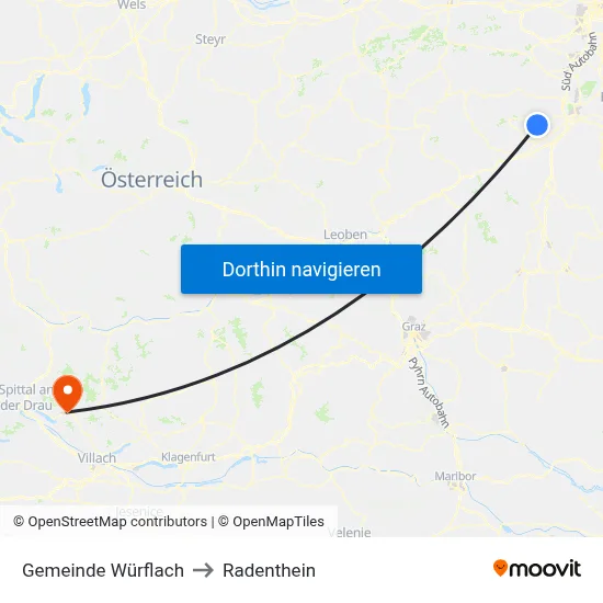 Gemeinde Würflach to Radenthein map