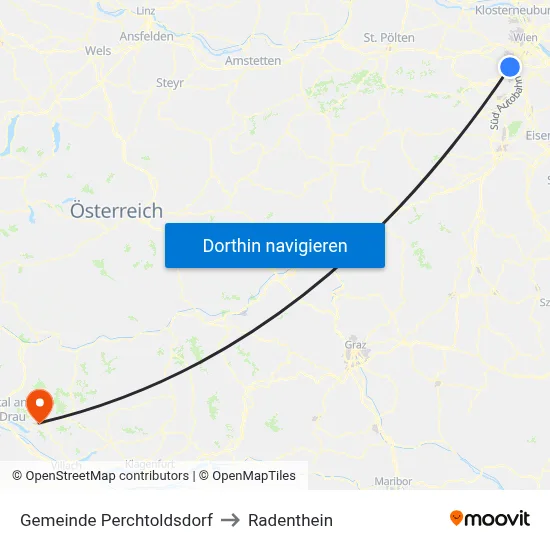 Gemeinde Perchtoldsdorf to Radenthein map