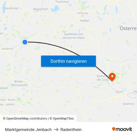 Marktgemeinde Jenbach to Radenthein map