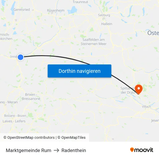 Marktgemeinde Rum to Radenthein map