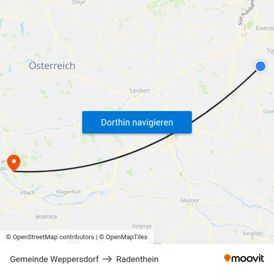 Gemeinde Weppersdorf to Radenthein map