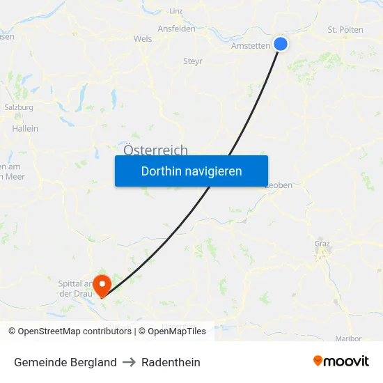 Gemeinde Bergland to Radenthein map