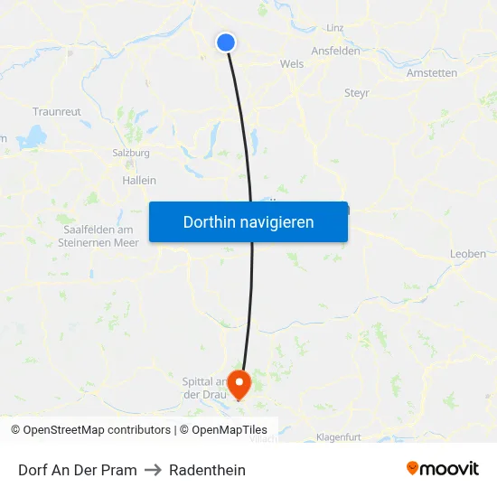 Dorf An Der Pram to Radenthein map