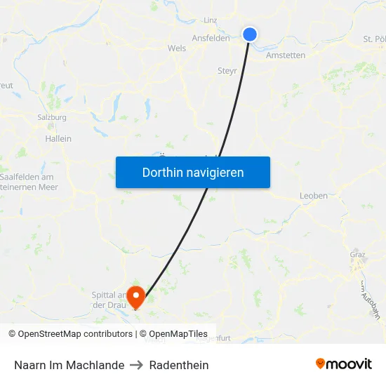 Naarn Im Machlande to Radenthein map