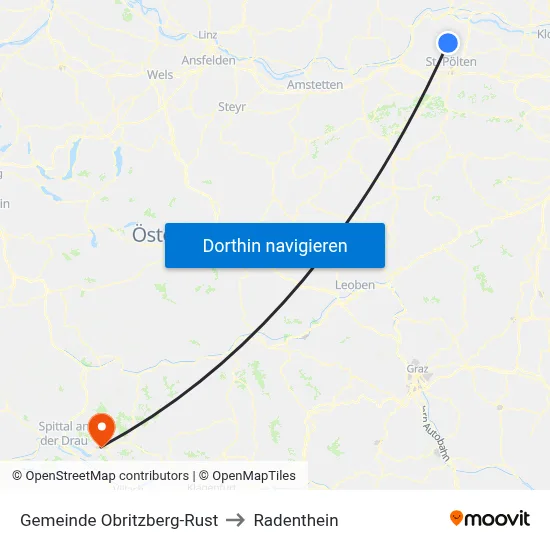 Gemeinde Obritzberg-Rust to Radenthein map